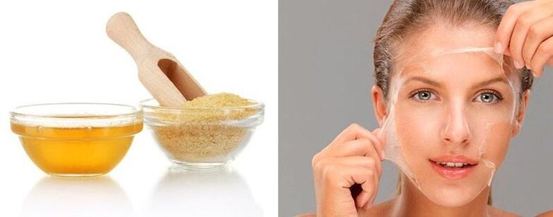 Masque à la gélatine pour les rides